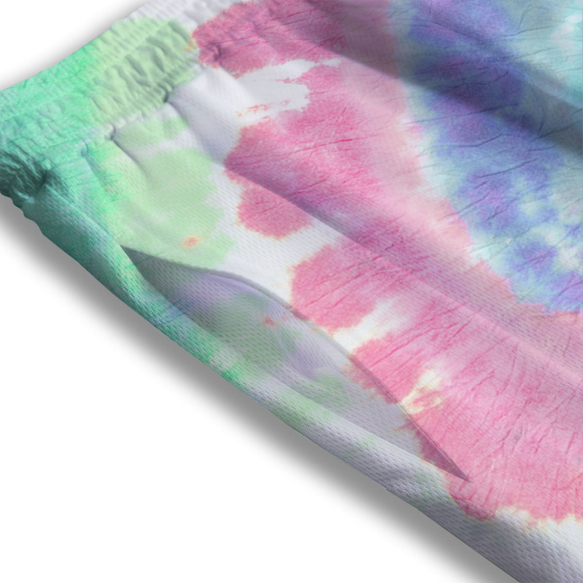 Tie Dye Pastel Print Mesh Shorts