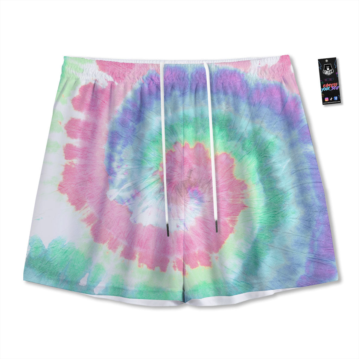 Tie Dye Pastel Print Mesh Shorts