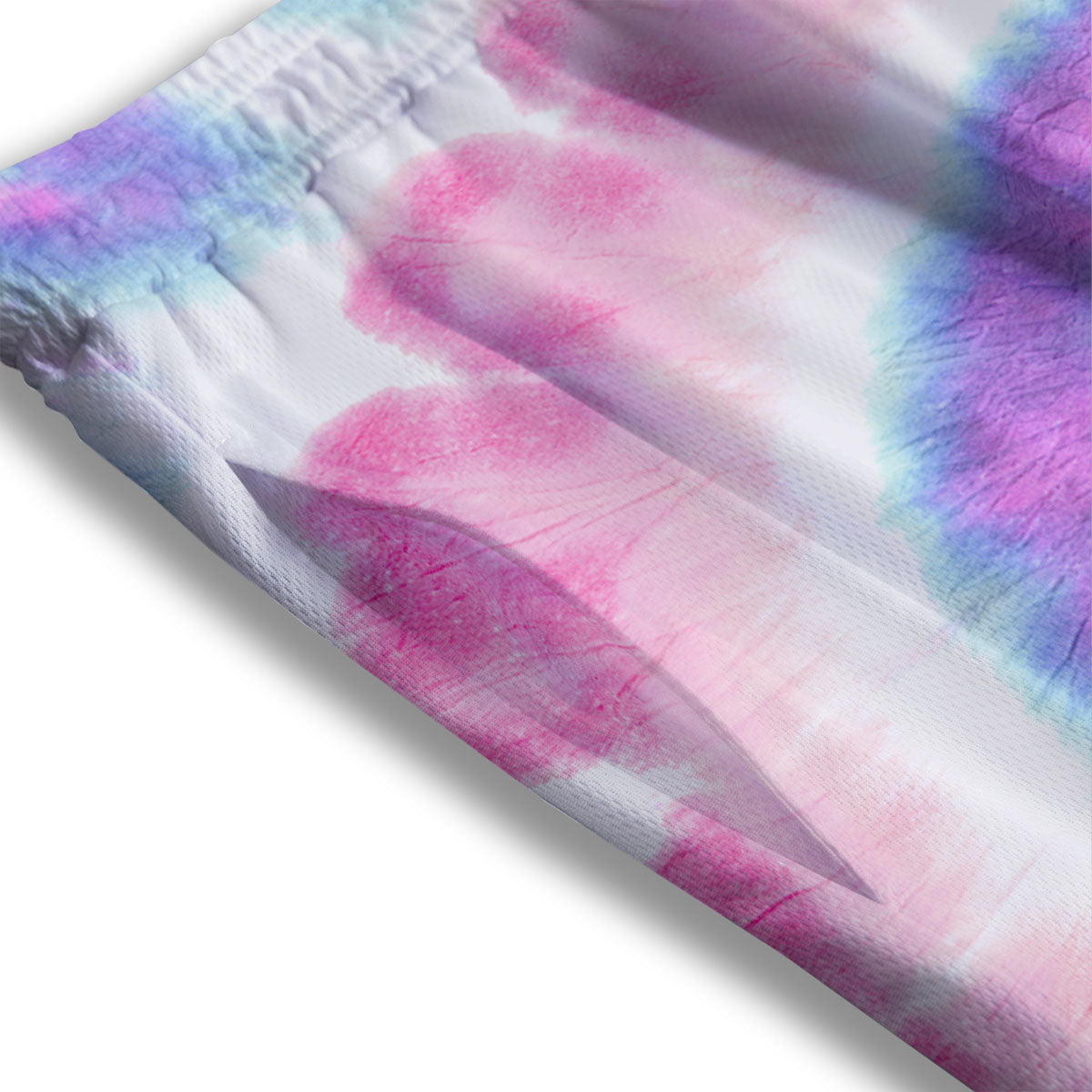 Tie Dye Pastel Spiral Print Mesh Shorts