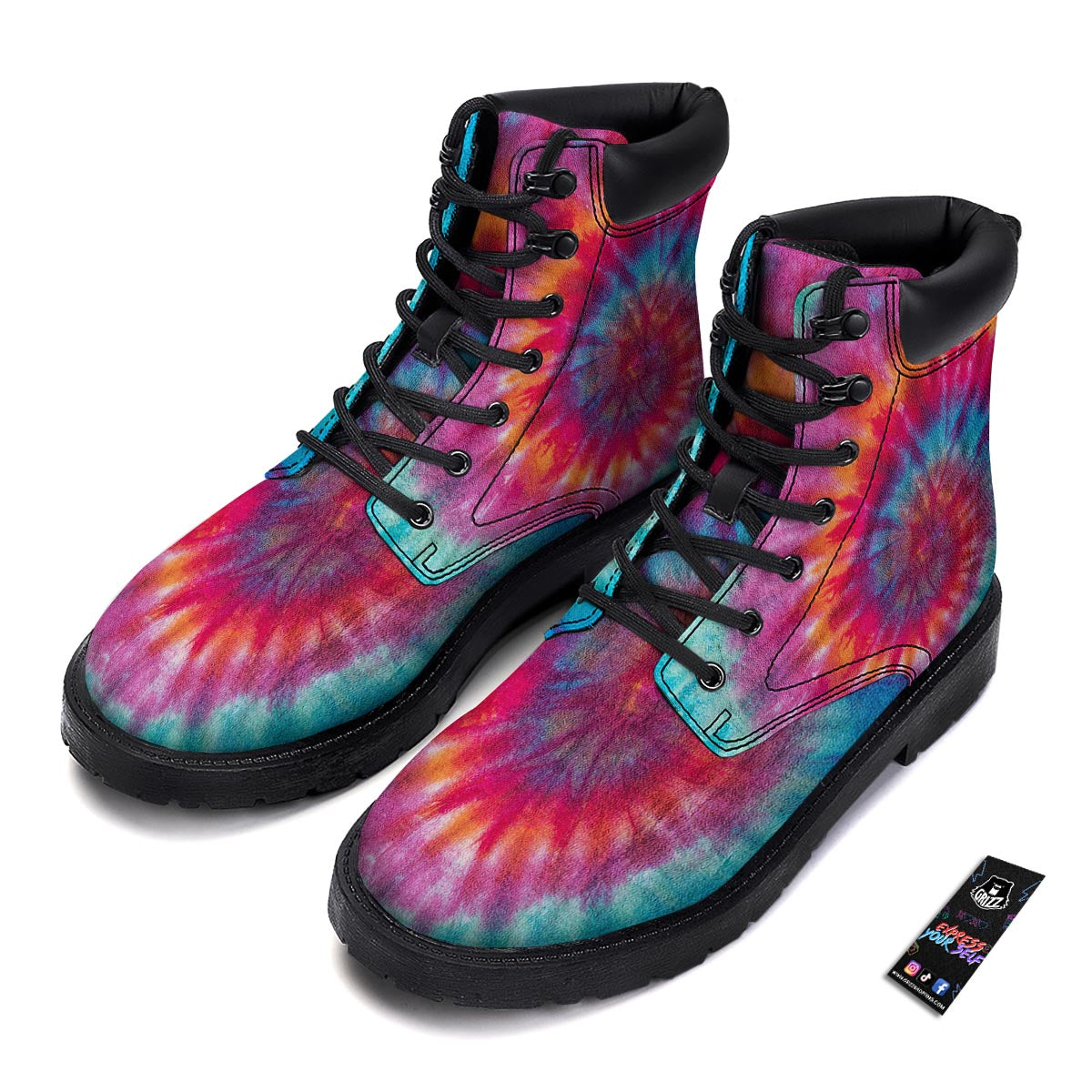 Tie Dye Pattern Print Boots-grizzshop