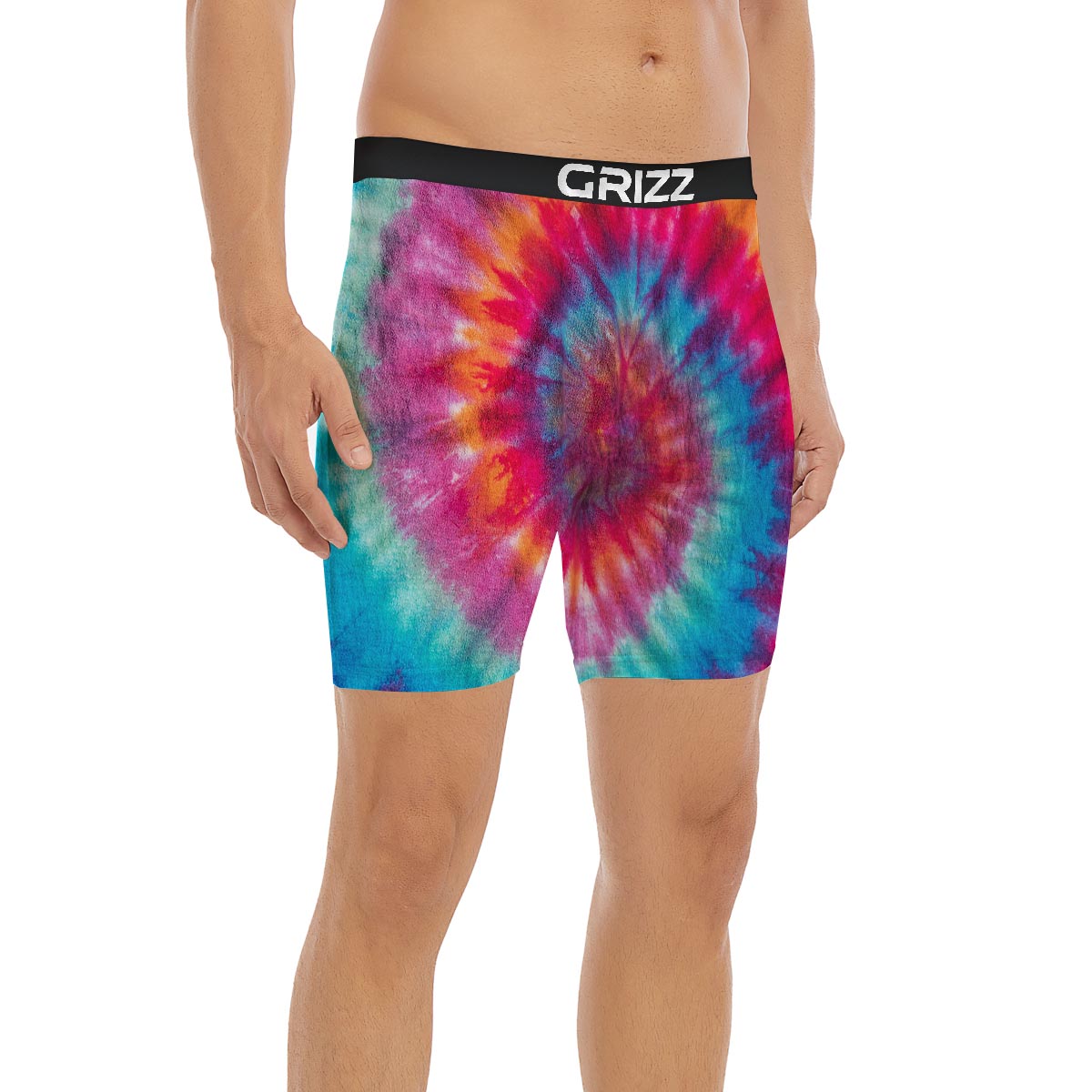 Tie Dye Pattern Print Boxer Briefs-grizzshop