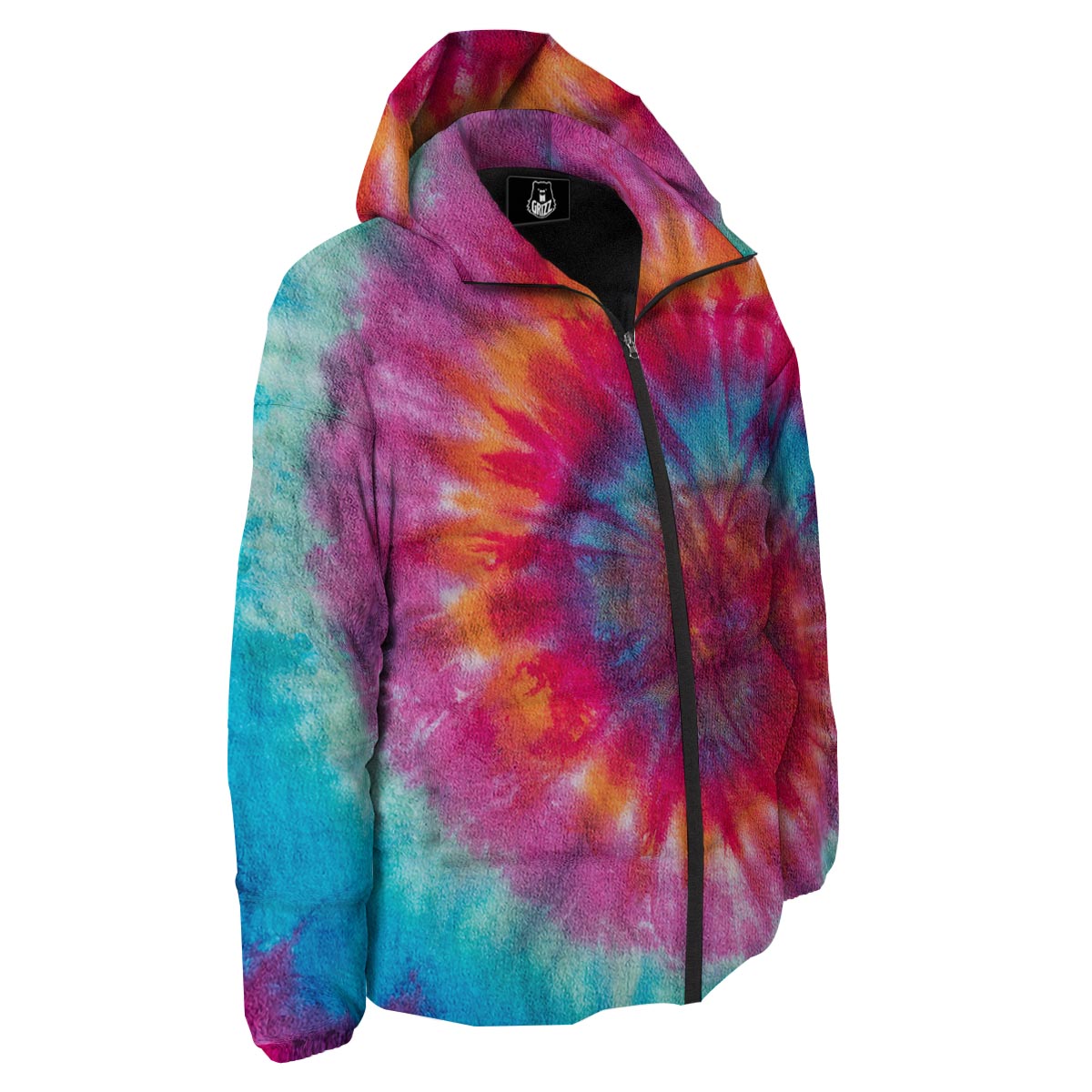 Tie Dye Pattern Print Down Jacket-grizzshop