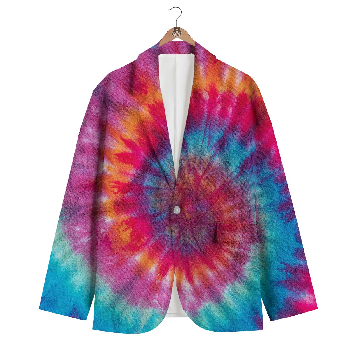 Tie Dye Pattern Print Men's Blazer-grizzshop