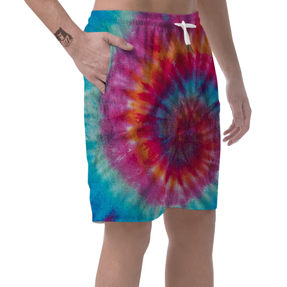 Tie Dye Pattern Print Men's Shorts-grizzshop