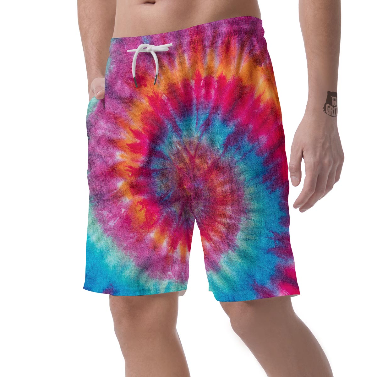 Tie Dye Pattern Print Men's Shorts-grizzshop