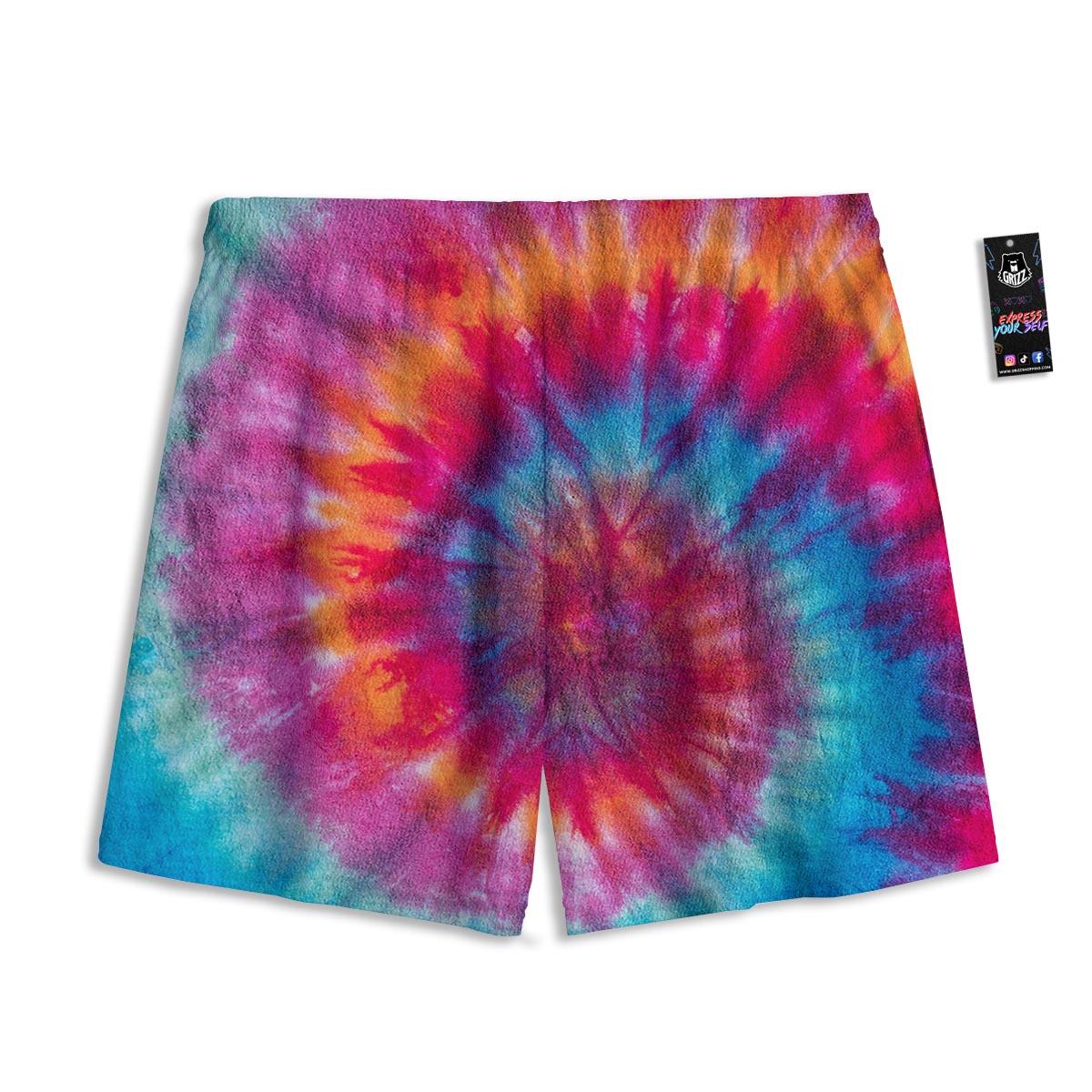 Tie Dye Pattern Print Mesh Shorts