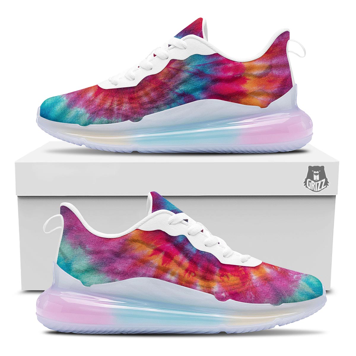 Tie Dye Pattern Print Running Sneakers-grizzshop