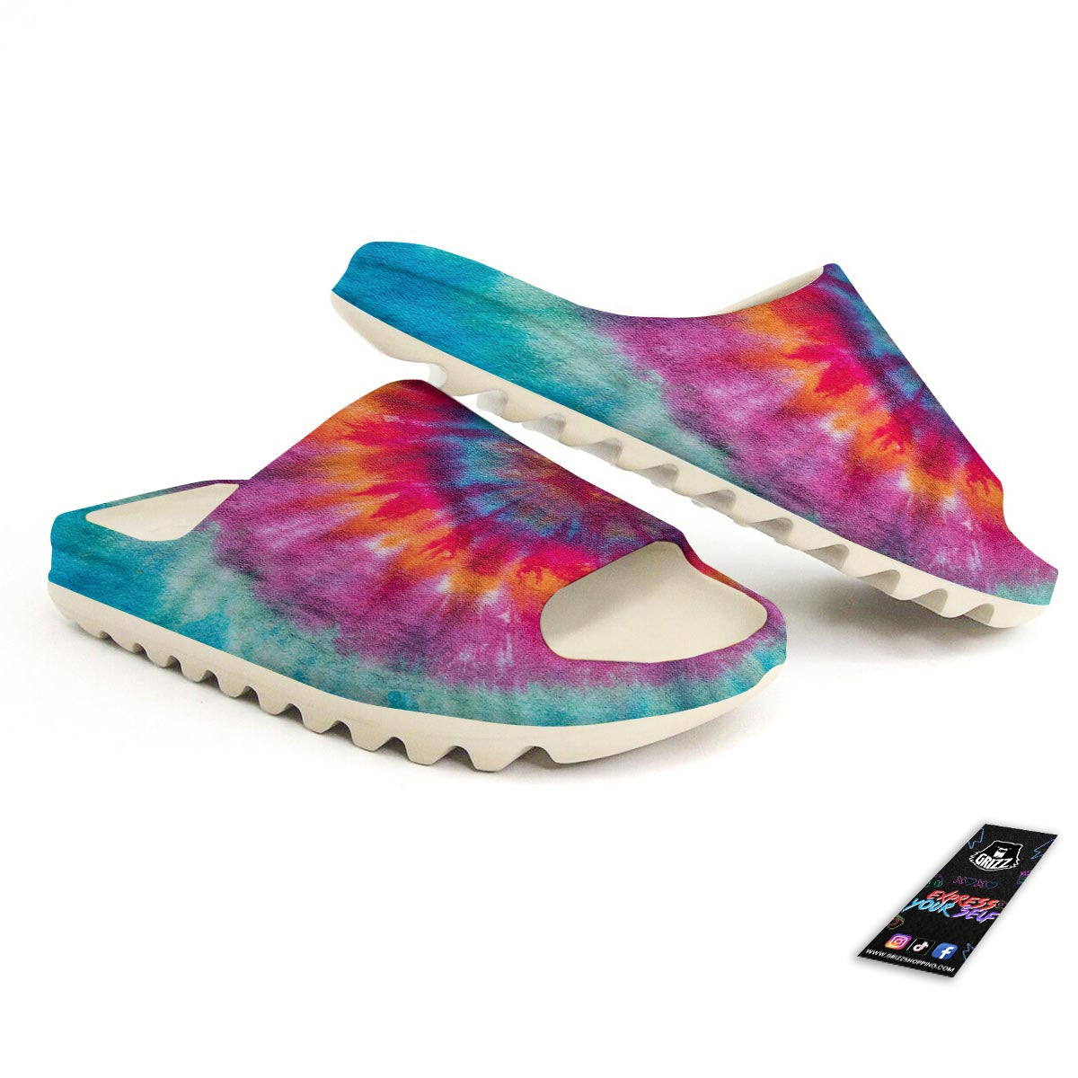 Tie Dye Pattern Print Sandals-grizzshop