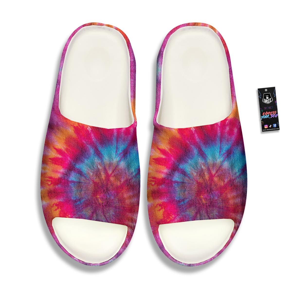 Tie Dye Pattern Print Sandals-grizzshop