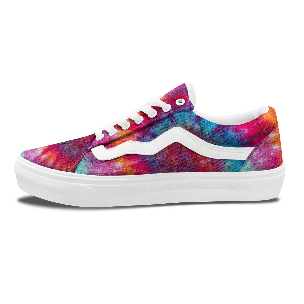 Tie Dye Pattern Print Skate Shoes-grizzshop