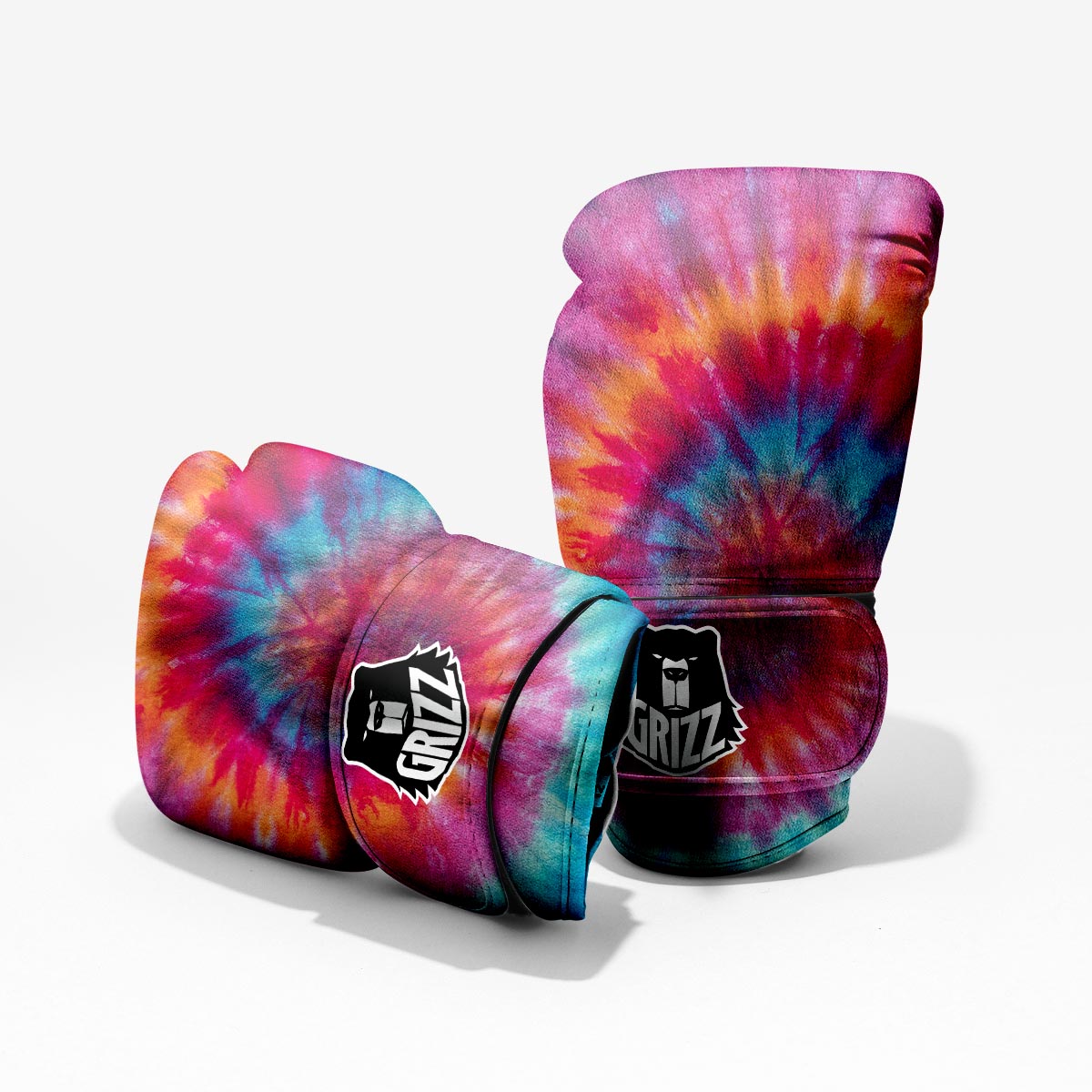 Tie Dye Pattern Print Sparring Gloves-grizzshop