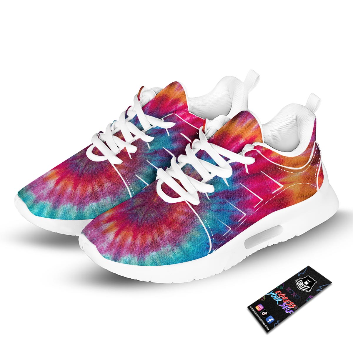 Tie Dye Pattern Print Tennis Shoes-grizzshop