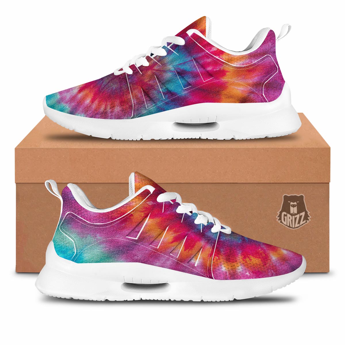 Tie Dye Pattern Print Tennis Shoes-grizzshop