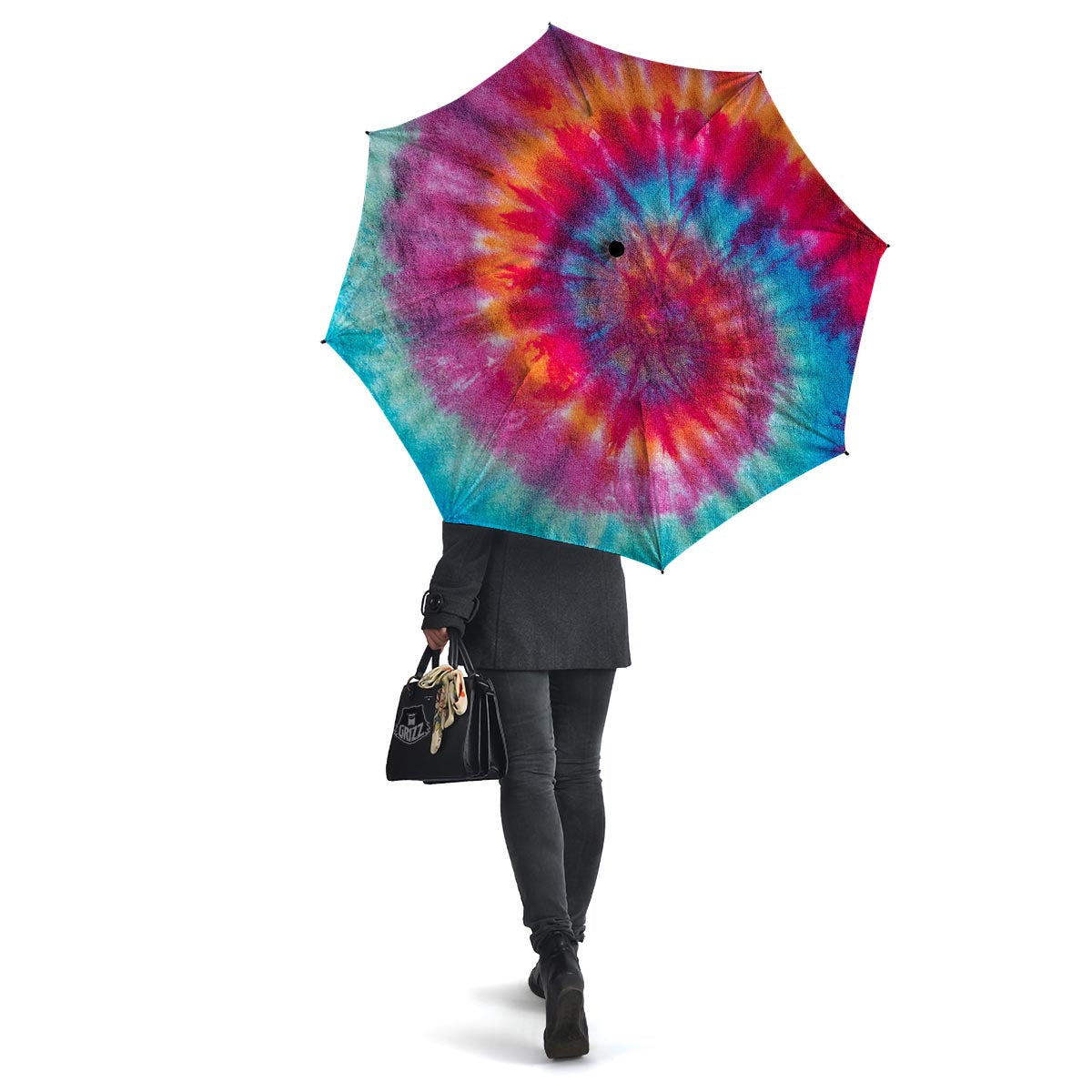 Tie Dye Pattern Print Umbrella-grizzshop