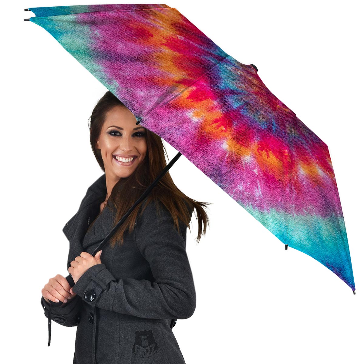 Tie Dye Pattern Print Umbrella-grizzshop