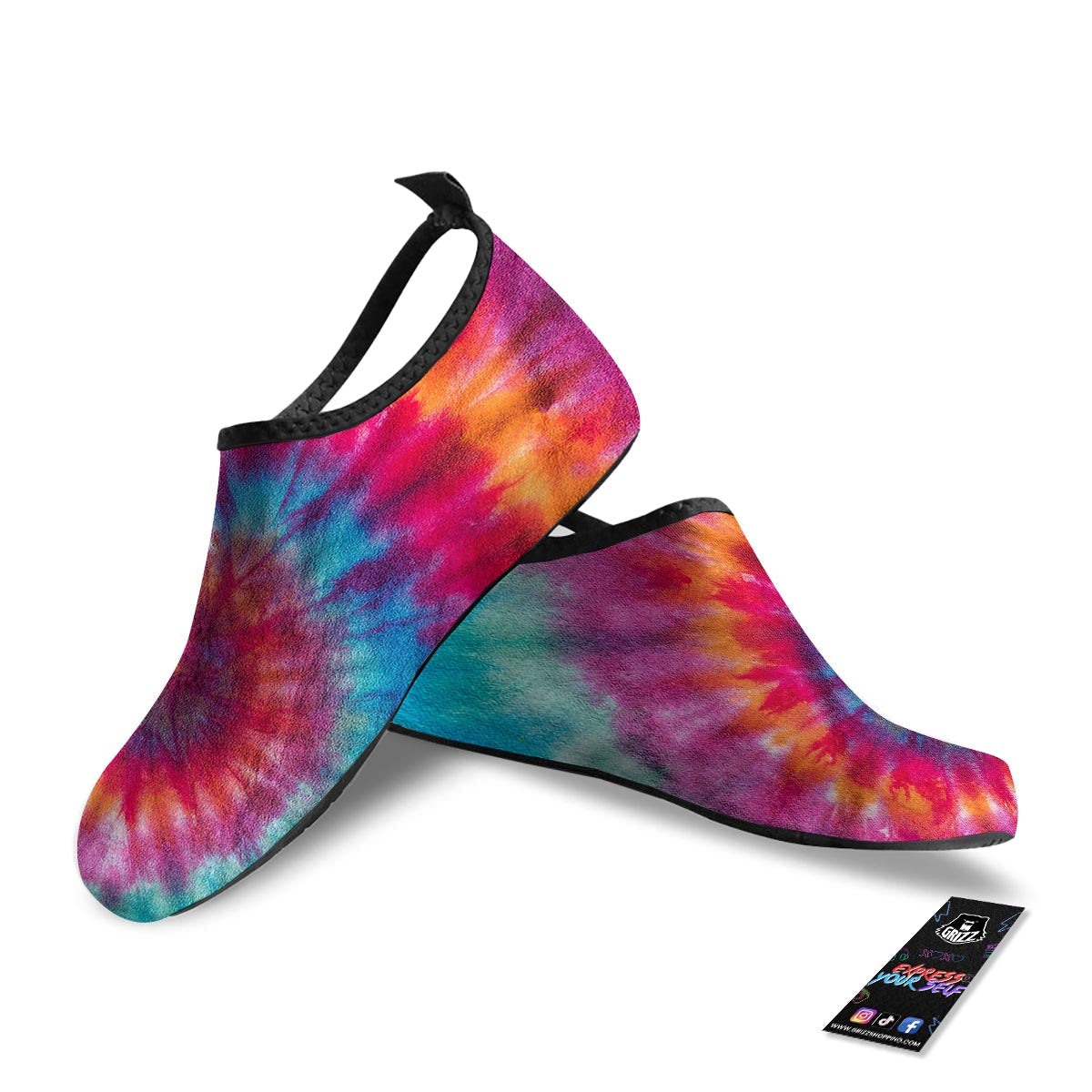 Tie Dye Pattern Print Water Shoes-grizzshop
