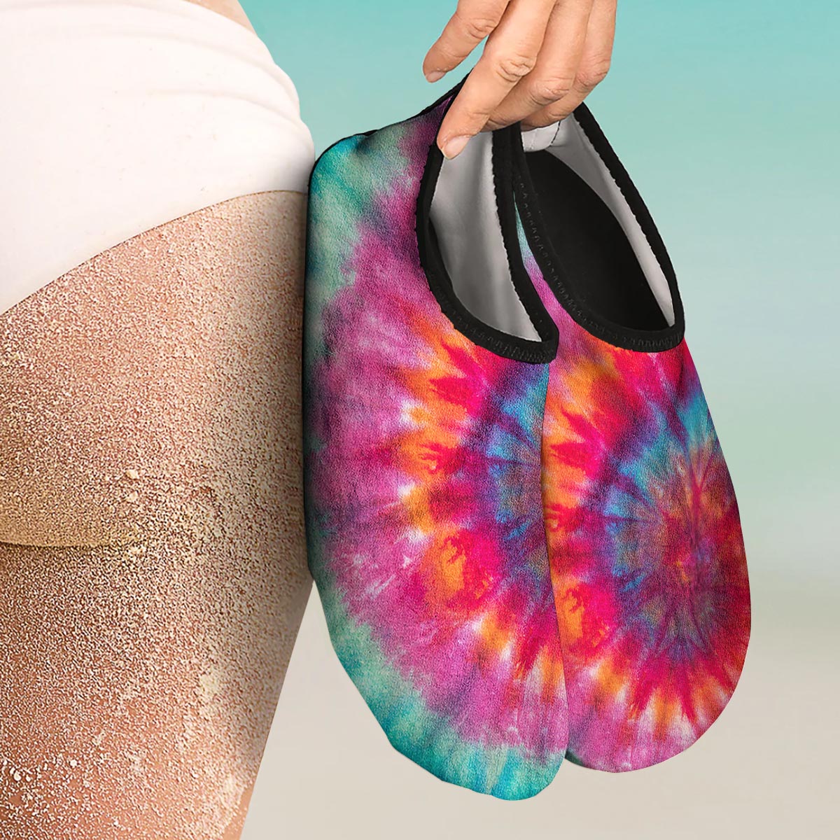 Tie Dye Pattern Print Water Shoes-grizzshop