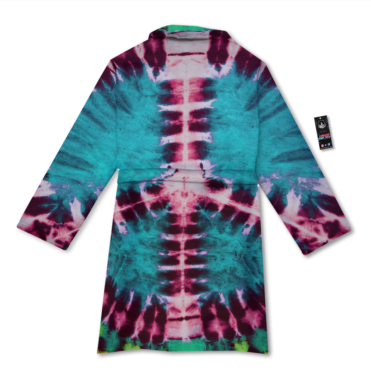 Tie Dye Peace Sign Print Bathrobe-grizzshop