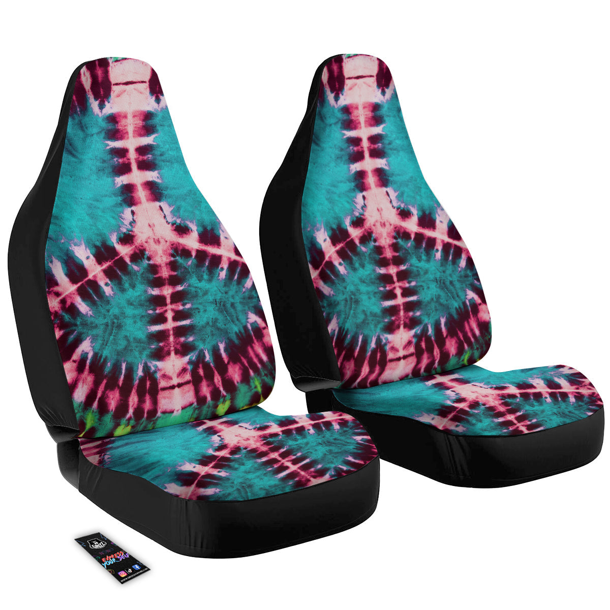 Tie Dye Peace Sign Print Car Seat Covers-grizzshop