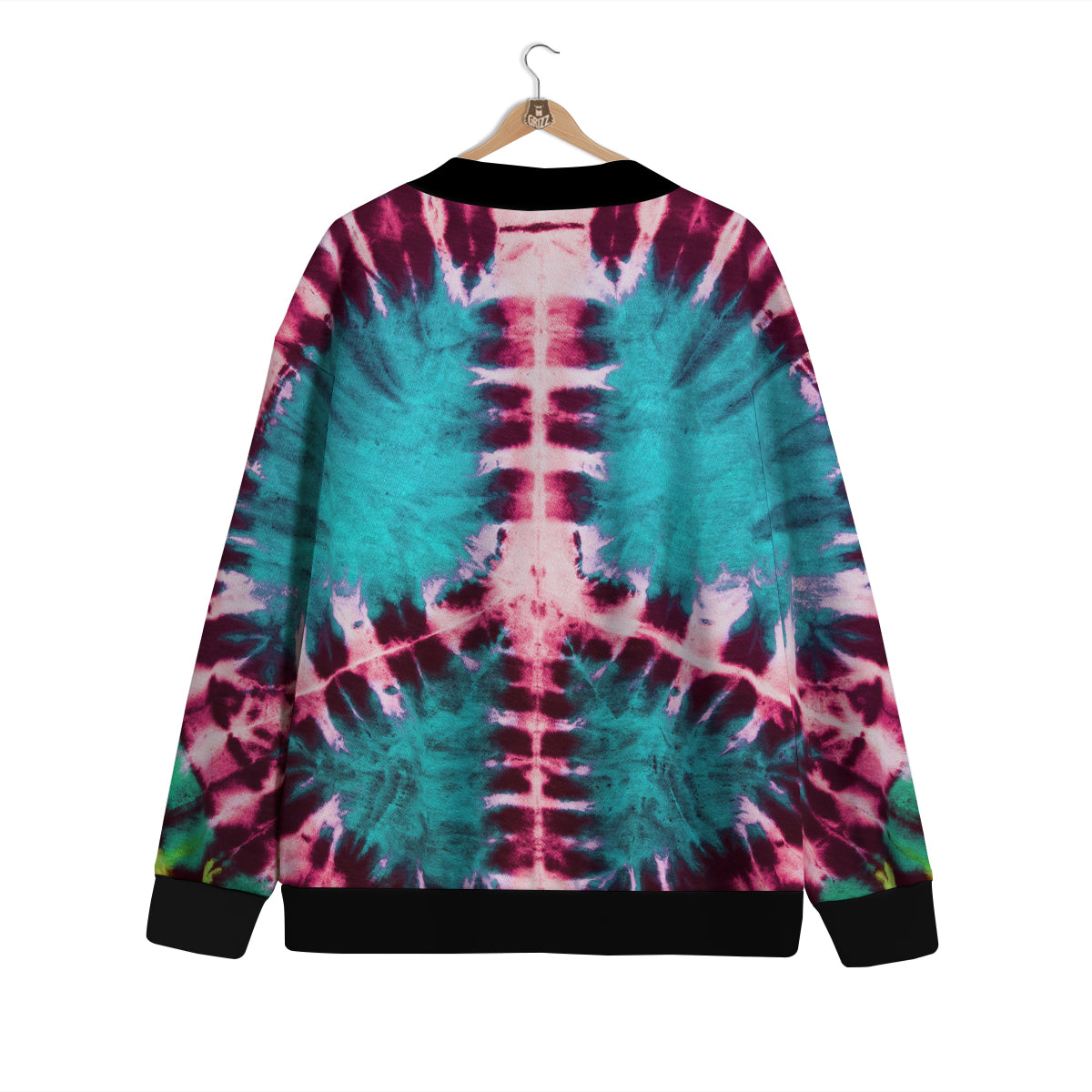 Tie Dye Peace Sign Print Cardigan-grizzshop