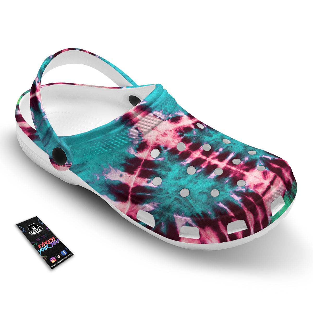 Tie Dye Peace Sign Print Clog-grizzshop