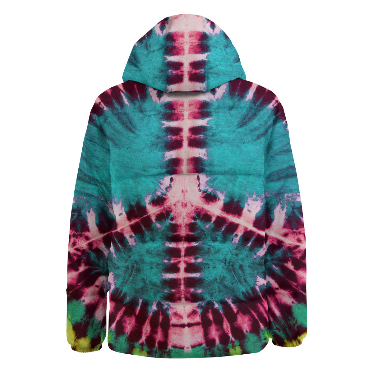 Tie Dye Peace Sign Print Down Jacket-grizzshop