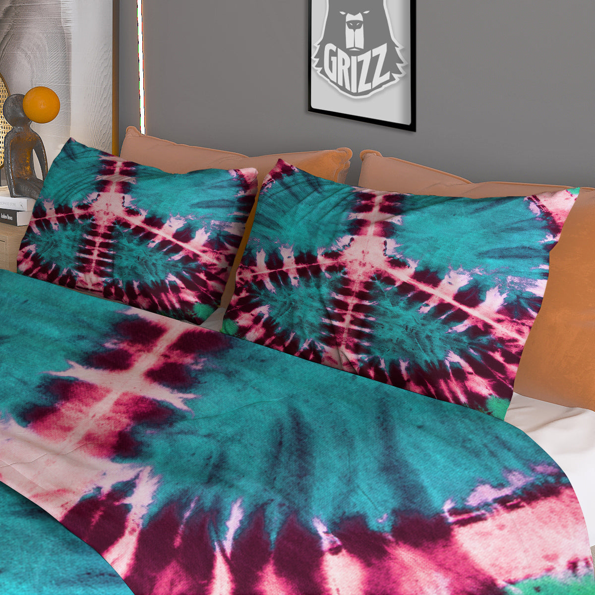 Tie Dye Peace Sign Print Duvet Cover Bedding Set