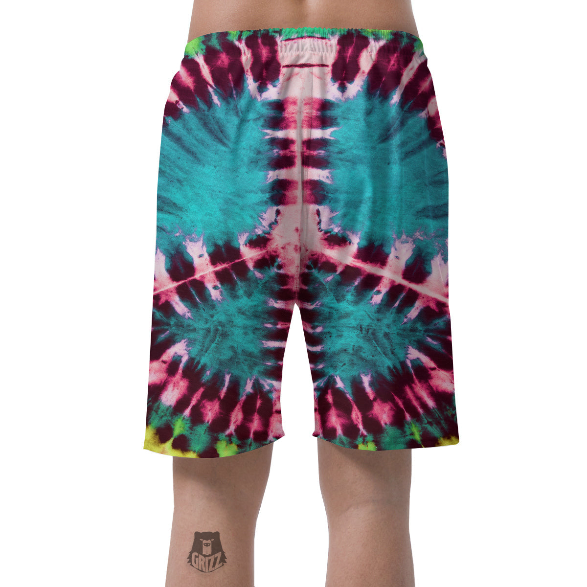 Tie Dye Peace Sign Print Men's Shorts-grizzshop