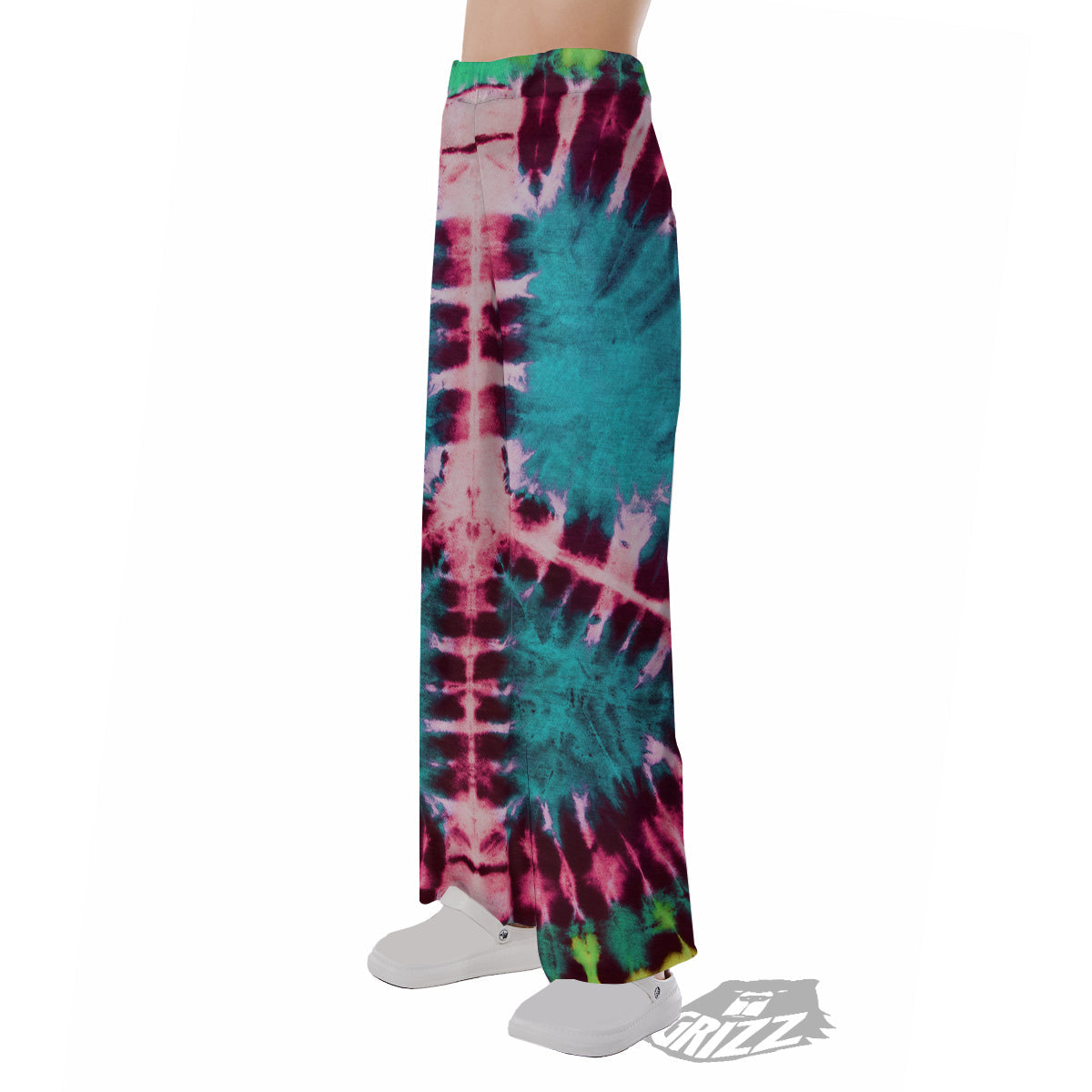 Tie Dye Peace Sign Print Pajama Pants-grizzshop