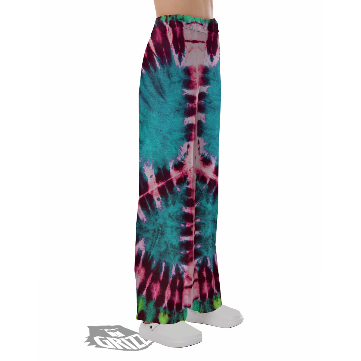 Tie Dye Peace Sign Print Pajama Pants-grizzshop