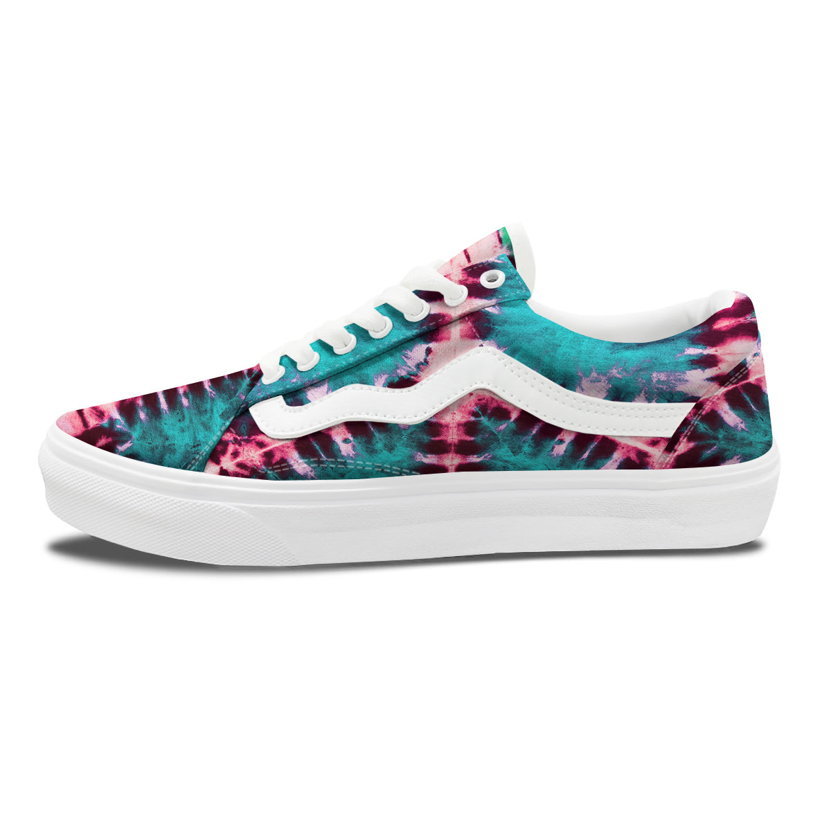 Tie Dye Peace Sign Print Skate Shoes-grizzshop