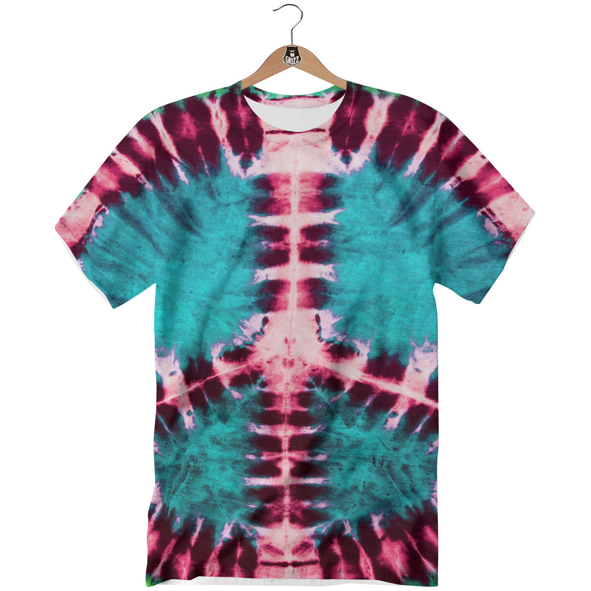 Tie Dye Peace Sign Print T-Shirt-grizzshop
