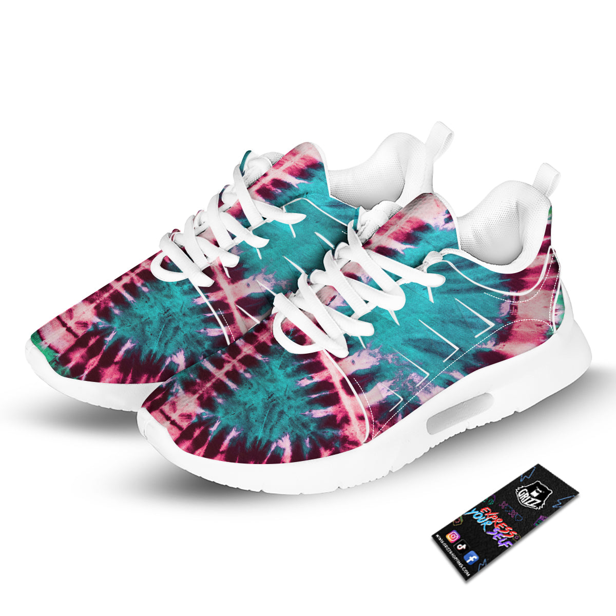 Tie Dye Peace Sign Print Tennis Shoes-grizzshop