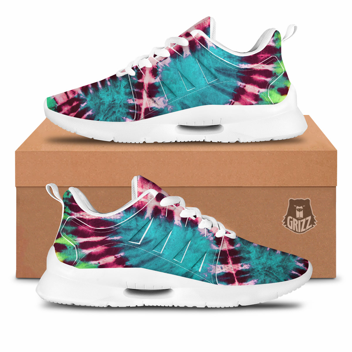 Tie Dye Peace Sign Print Tennis Shoes-grizzshop