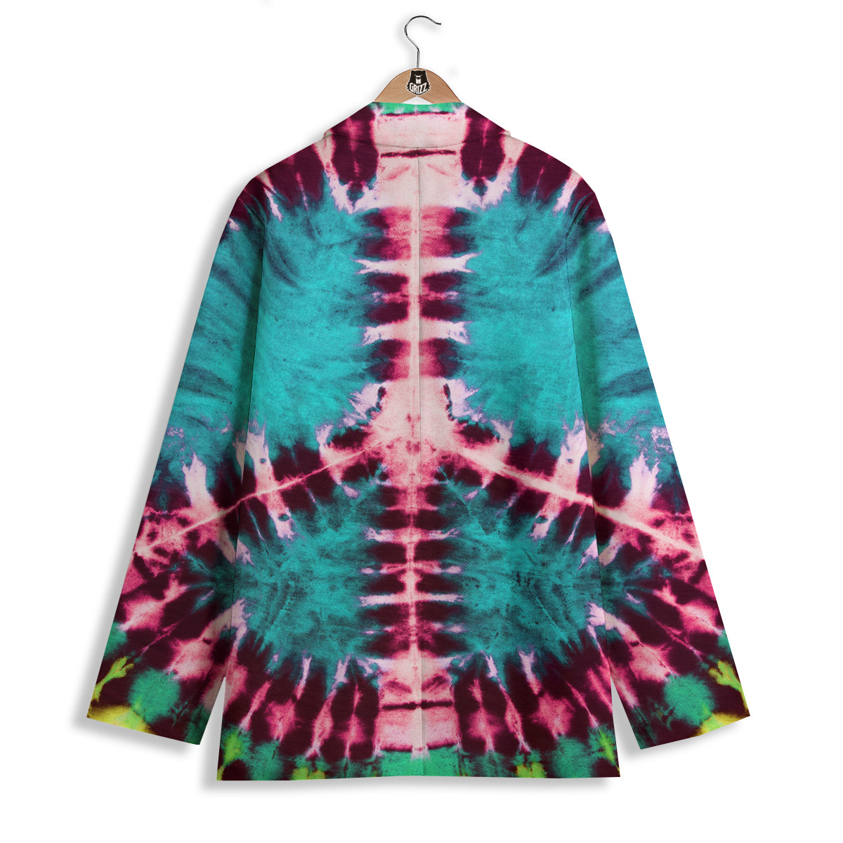 Tie Dye Peace Sign Print Women's Blazer-grizzshop
