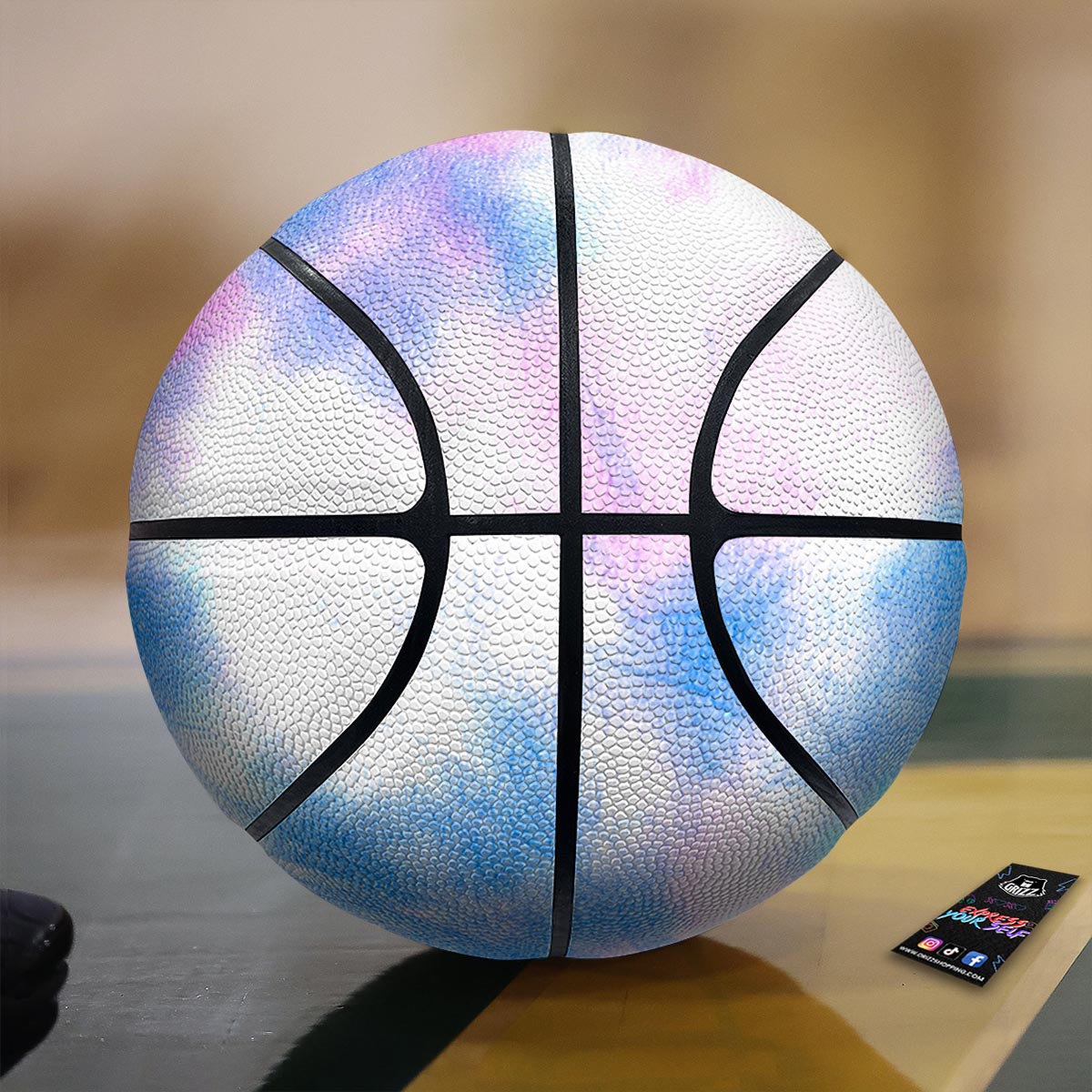 Tie Dye Pink And Teal Print Basketball