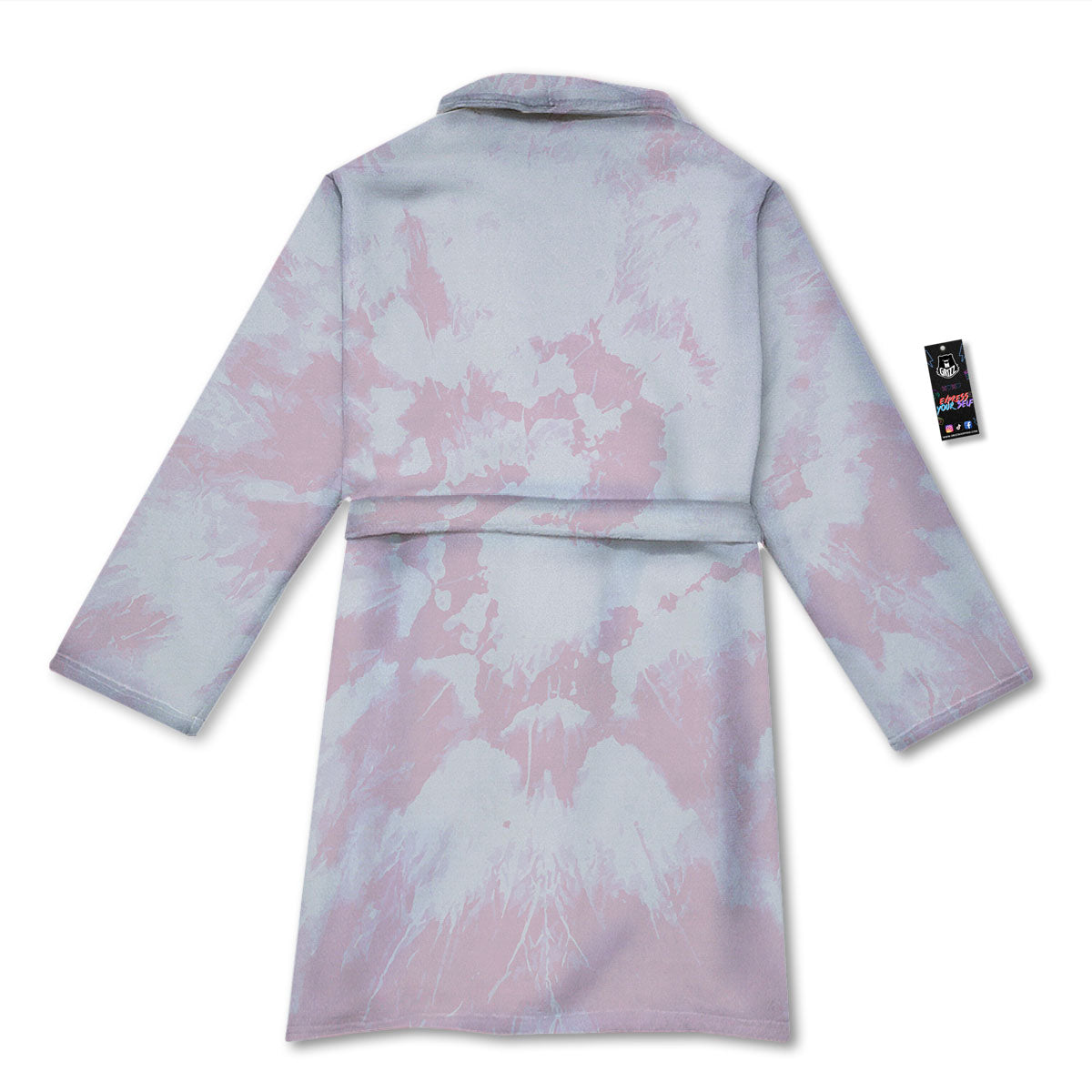 Tie Dye Pink Print Bathrobe-grizzshop