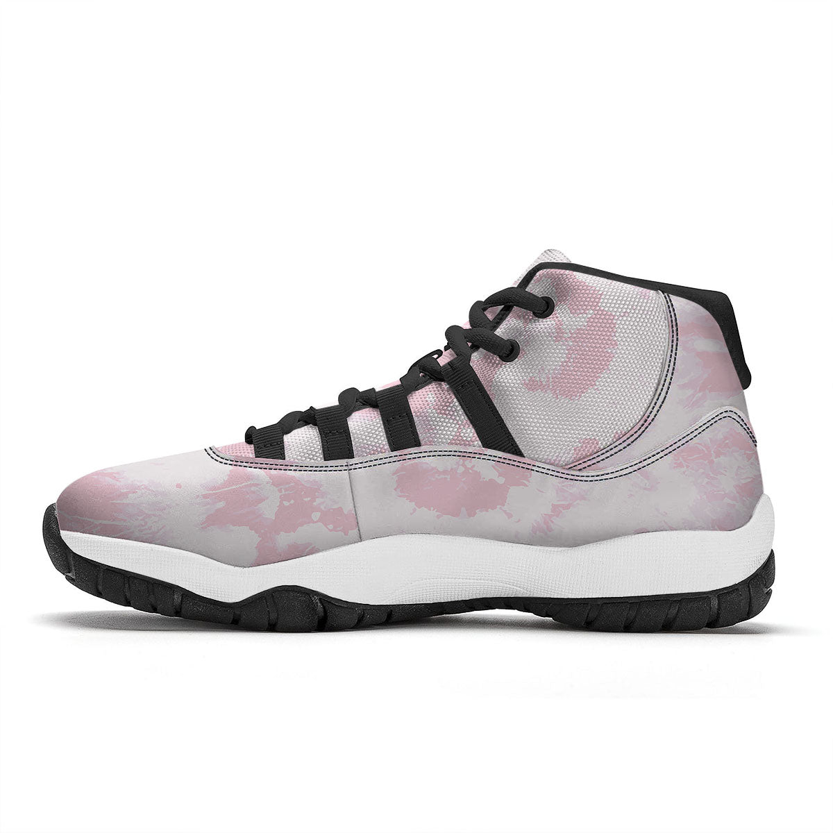 Tie Dye Pink Print Black Bball Shoes-grizzshop