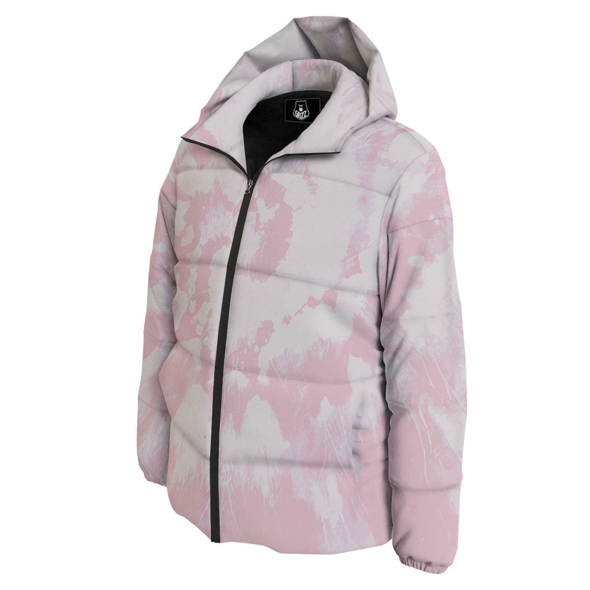 Tie Dye Pink Print Down Jacket-grizzshop