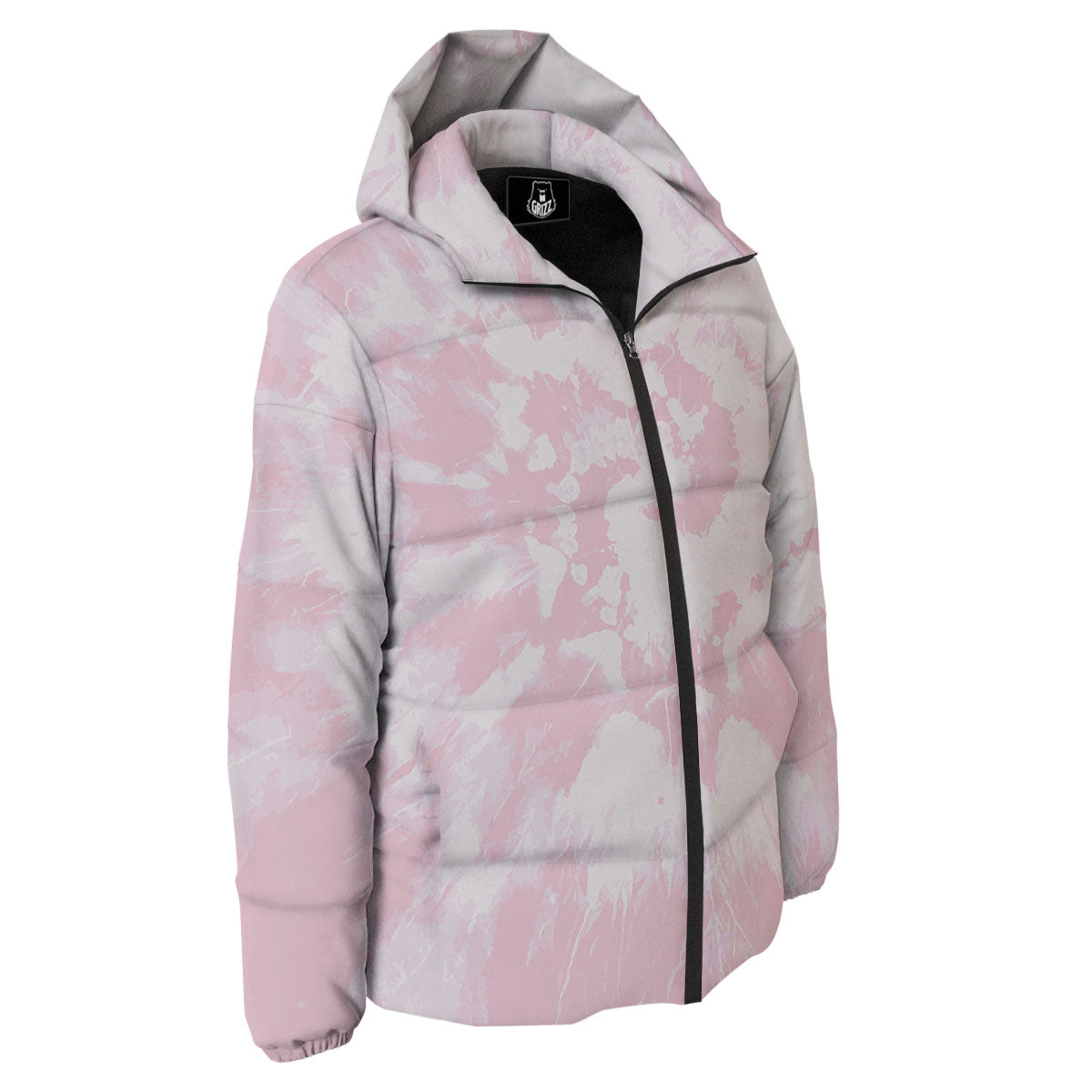 Tie Dye Pink Print Down Jacket-grizzshop