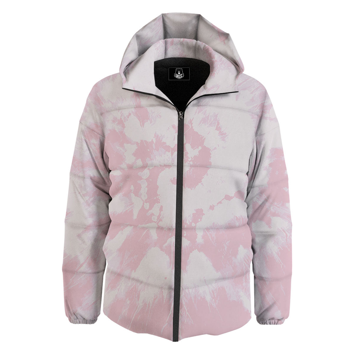 Tie Dye Pink Print Down Jacket-grizzshop