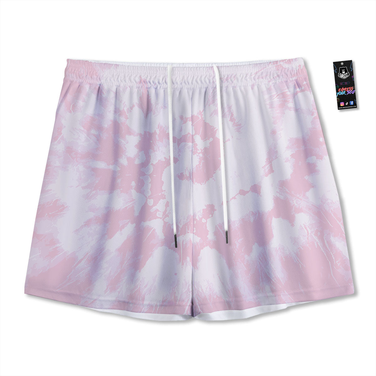 Tie Dye Pink Print Mesh Shorts