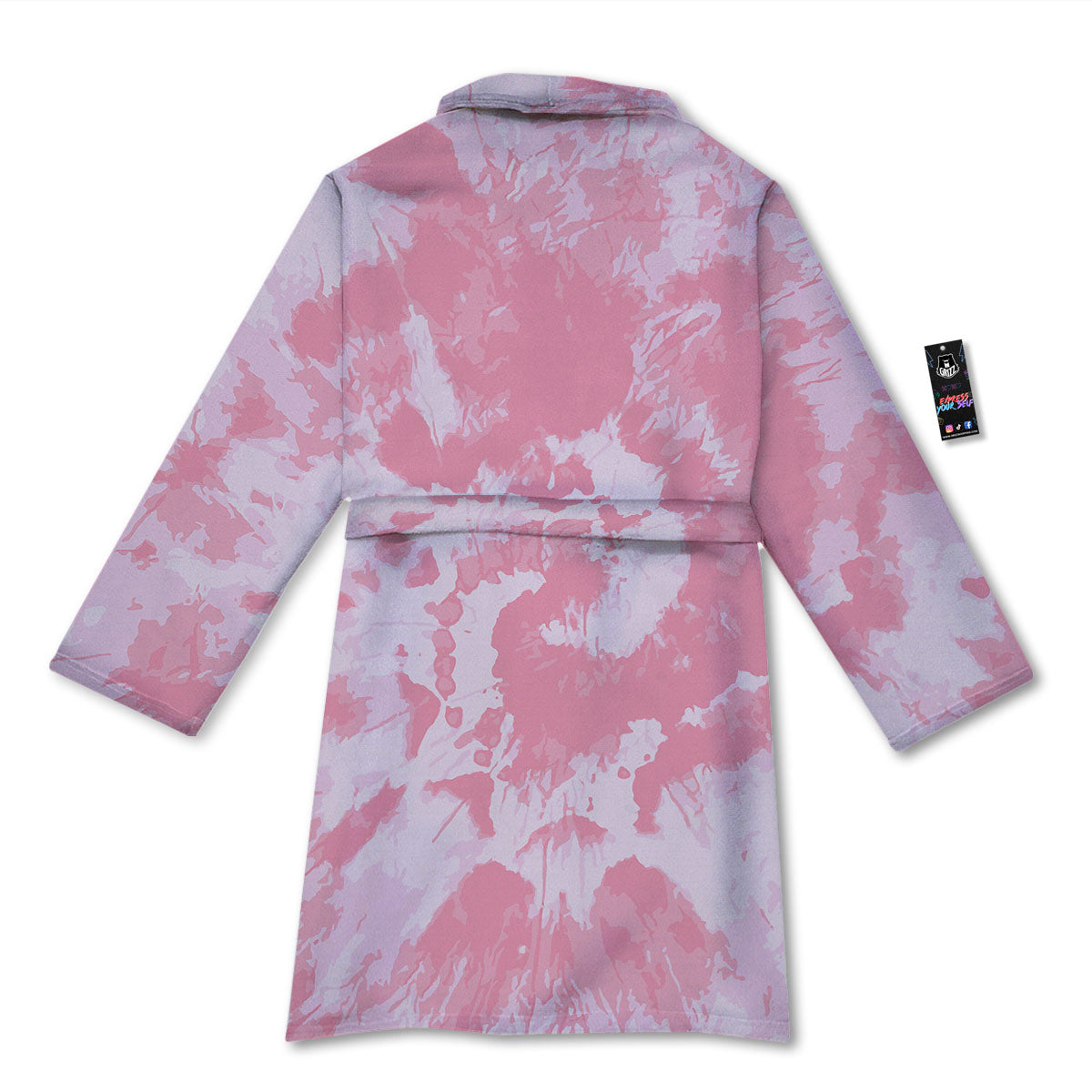 Tie Dye Pink Shibori Print Bathrobe-grizzshop