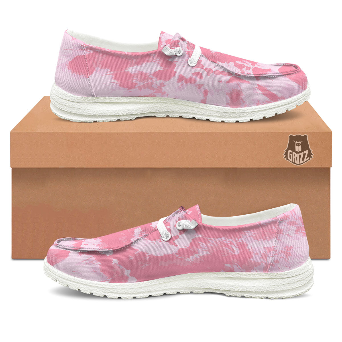 Tie Dye Pink Shibori Print Black Loafers-grizzshop
