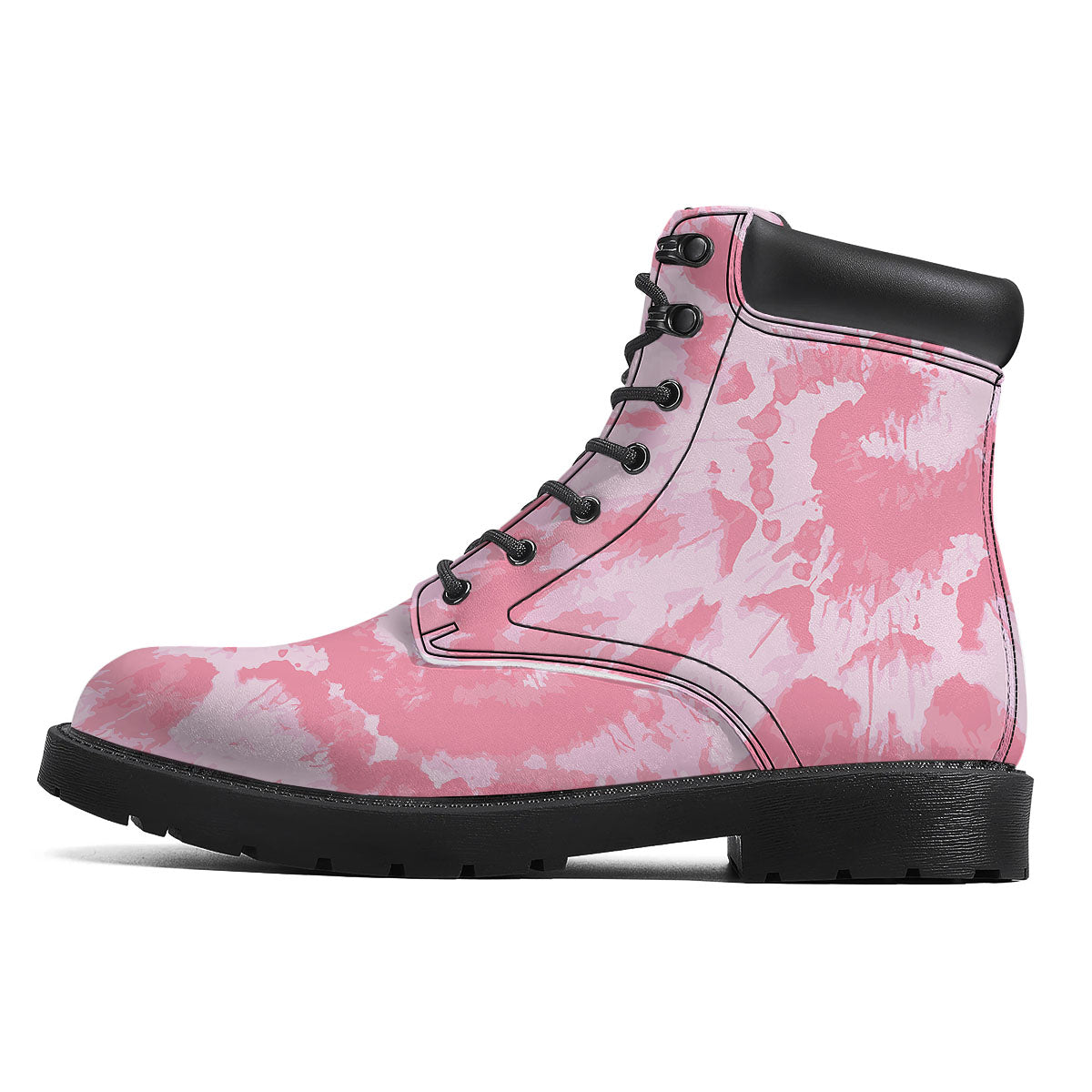 Tie Dye Pink Shibori Print Boots-grizzshop