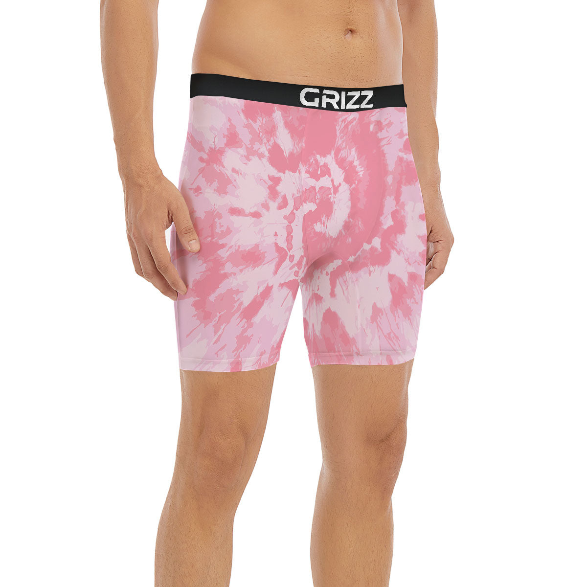 Tie Dye Pink Shibori Print Boxer Briefs-grizzshop