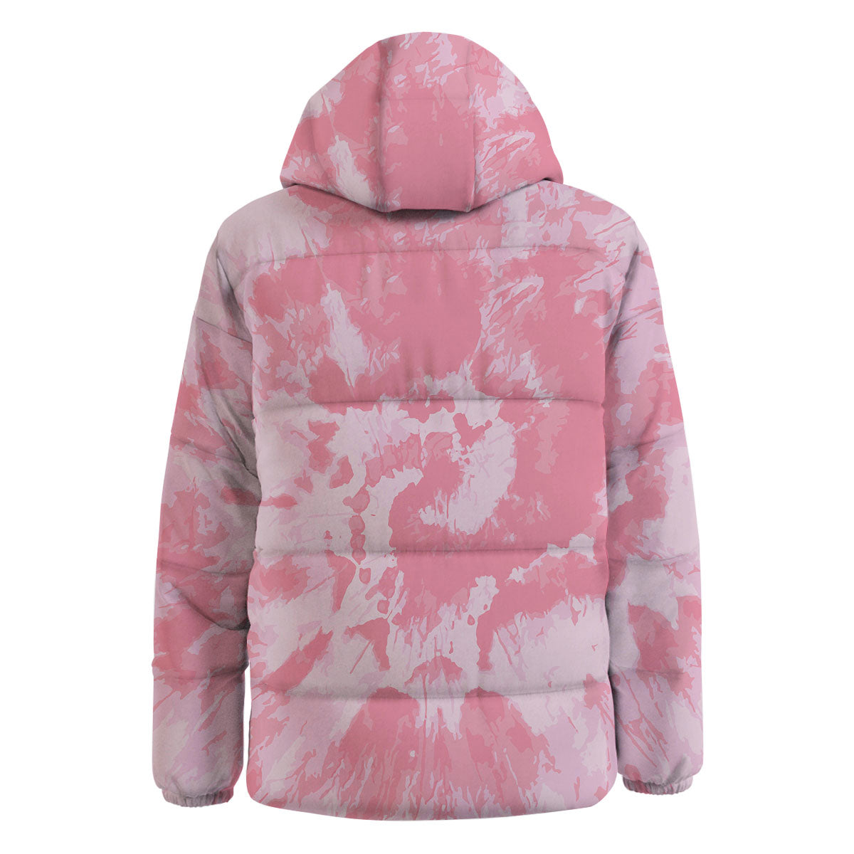 Tie Dye Pink Shibori Print Down Jacket-grizzshop