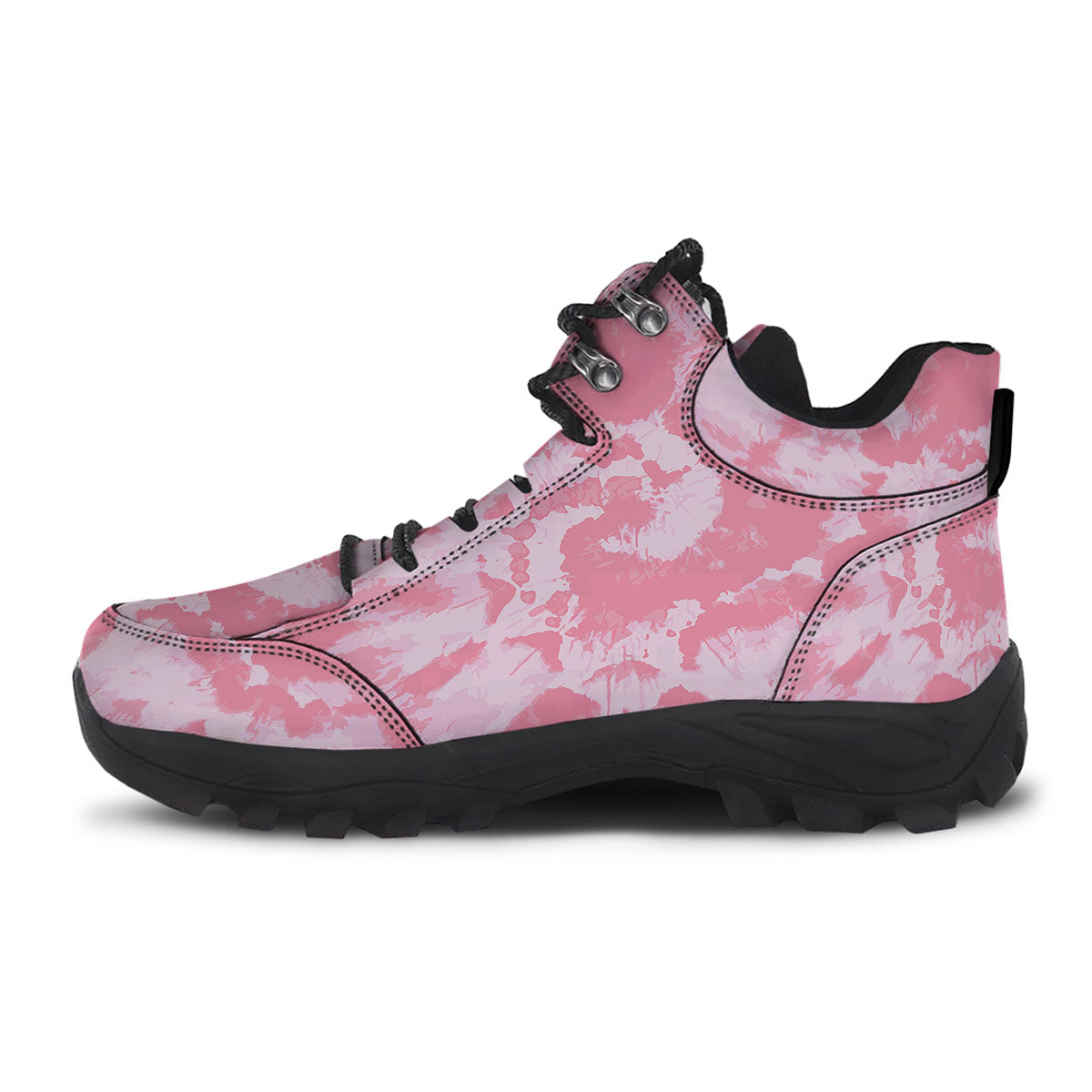 Tie Dye Pink Shibori Print Hiking Shoes-grizzshop
