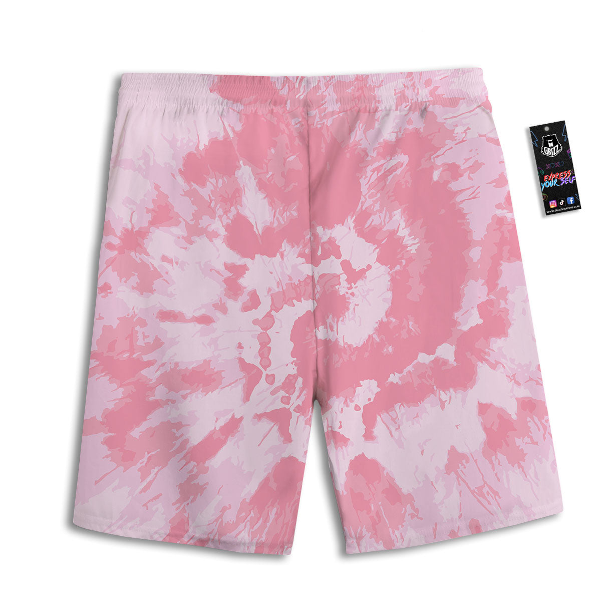 Tie Dye Pink Shibori Print Men's Athletic Shorts