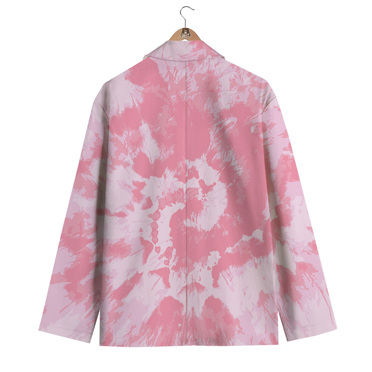 Tie Dye Pink Shibori Print Men's Blazer-grizzshop